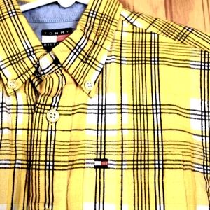 Vintage Tommy Hilfiger Kids' Plaid Short Sleeve Shirt - Size 7 - y2k